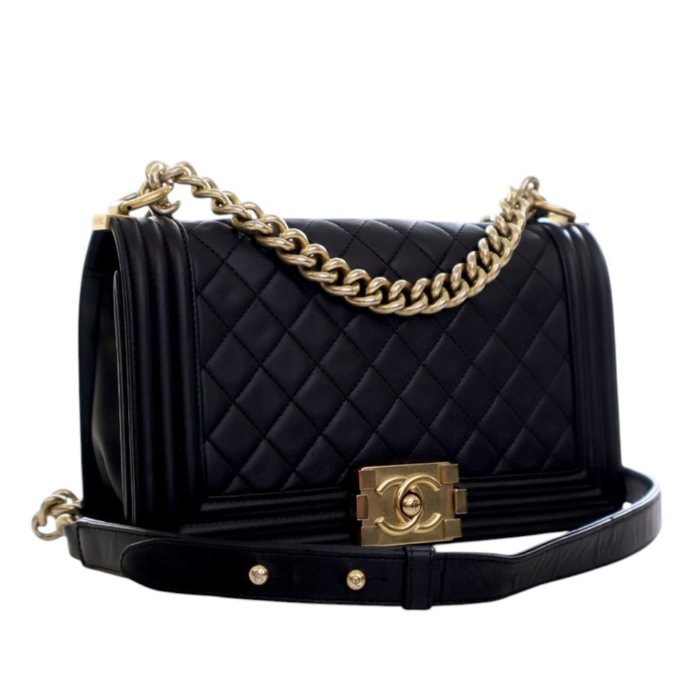 Pre-Loved Chanel Old Medium Quilted Lambskin Boy Flap - Picture 9 of 12